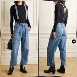 RE/DONE Hikari Mori High Rise Wide Leg with Braces Size 27